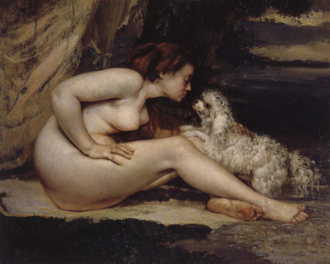 Nude Woman with Dog